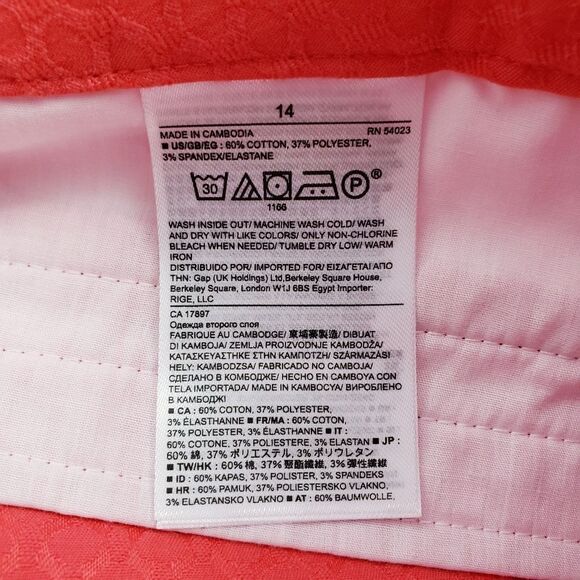 BananaĀ RepublicāFlare Cropped Coral Color Pants Sizeā14 - Picture 9 of 9